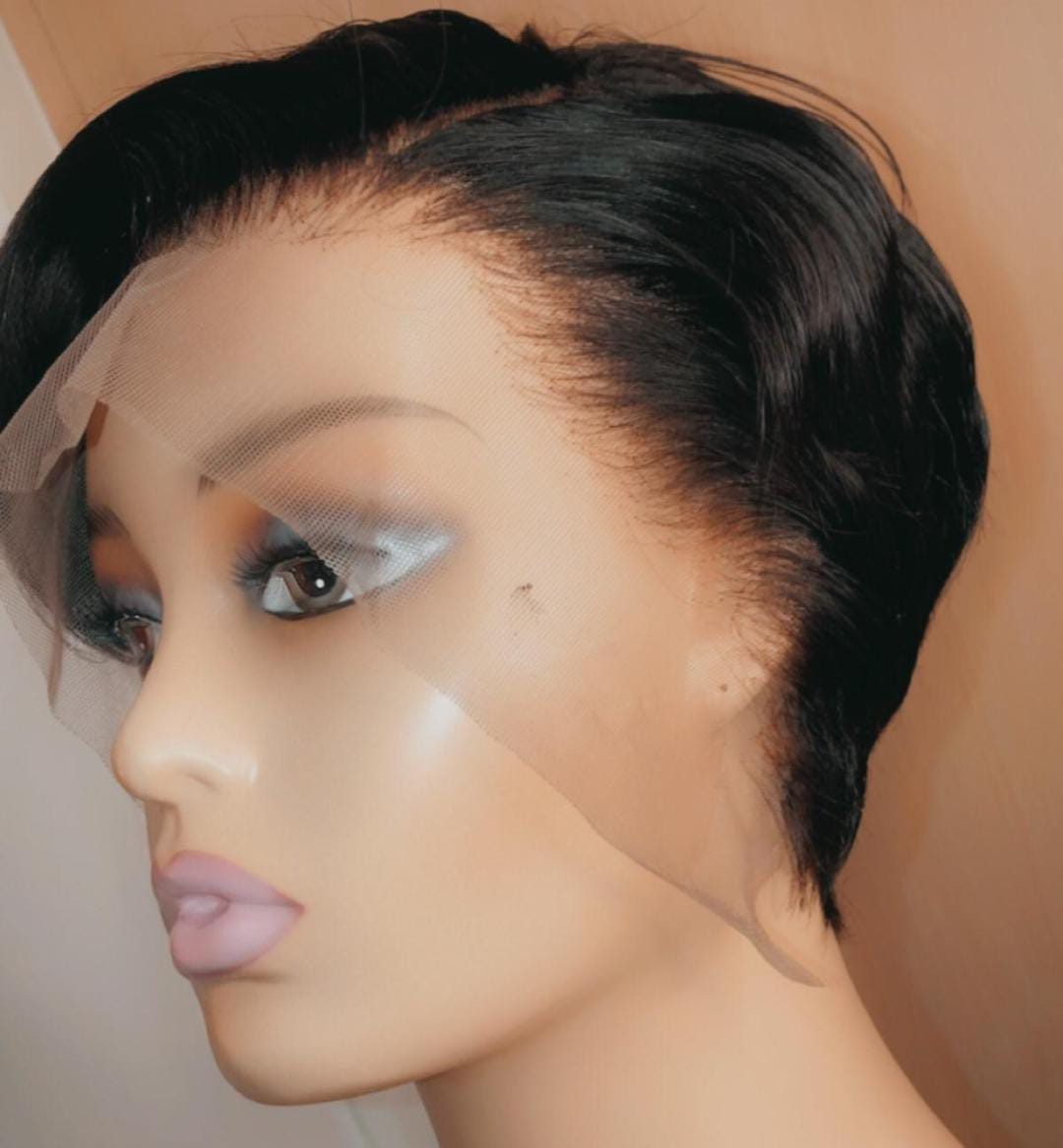 Elegant Pixie cut lace frontal wig, raw virgin hair.